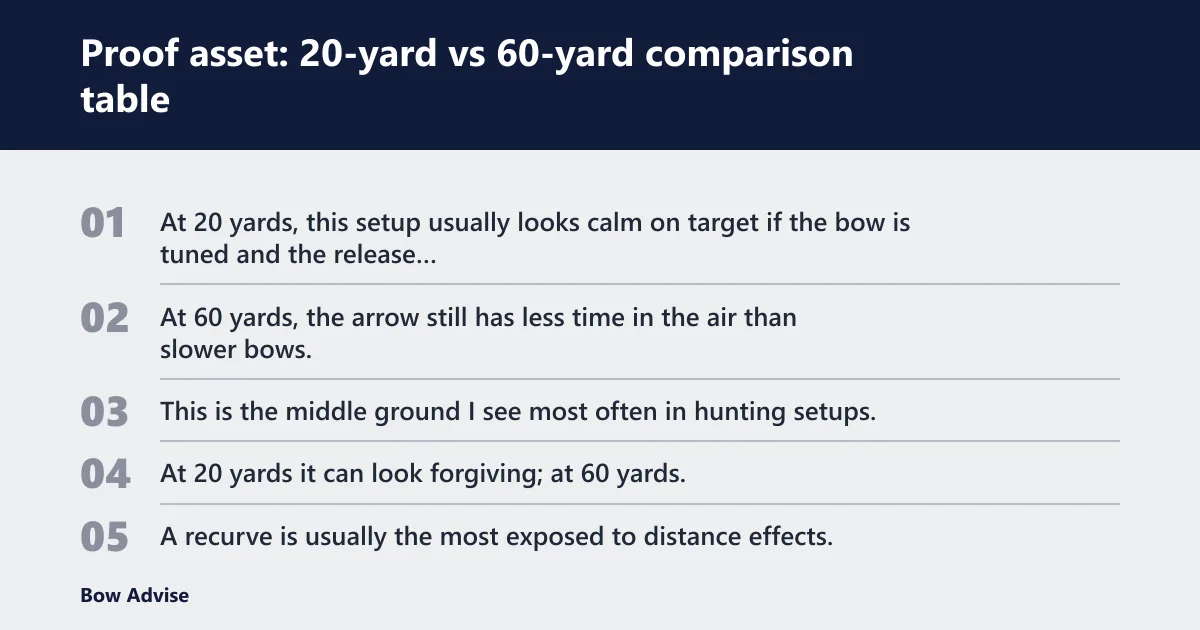 Steps: Proof asset: 20-yard vs 60-yard comparison table