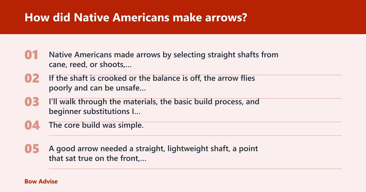 Steps: How did Native Americans make arrows?