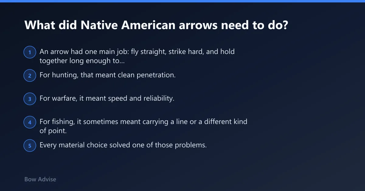 Steps: What did Native American arrows need to do?