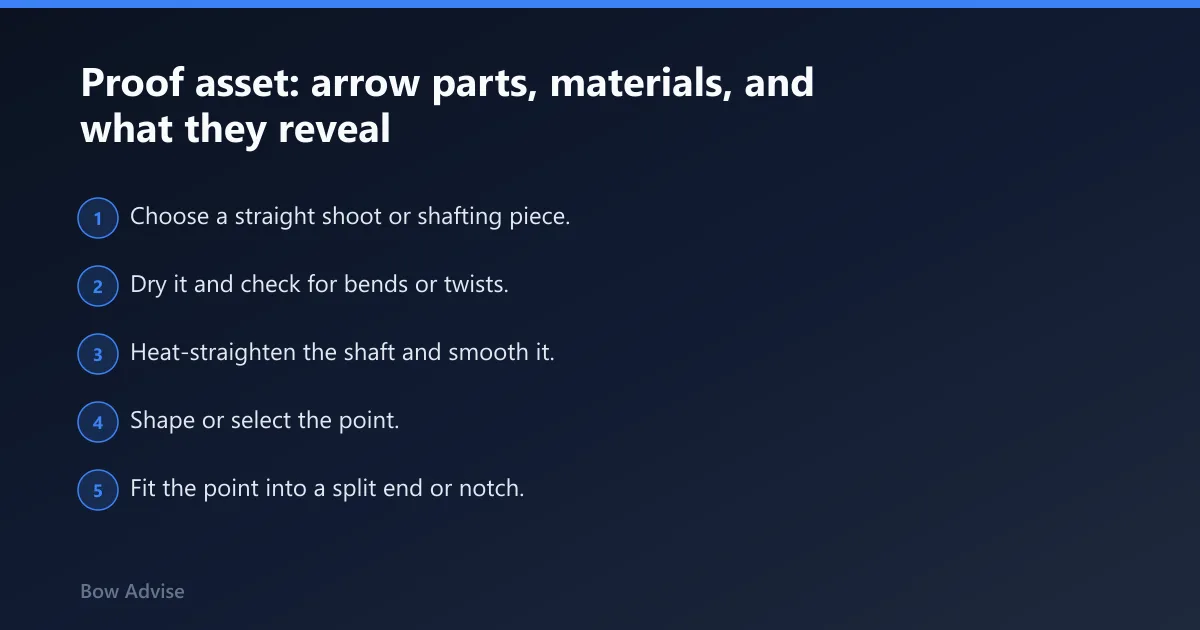 Steps: Proof asset: arrow parts, materials, and what they reveal