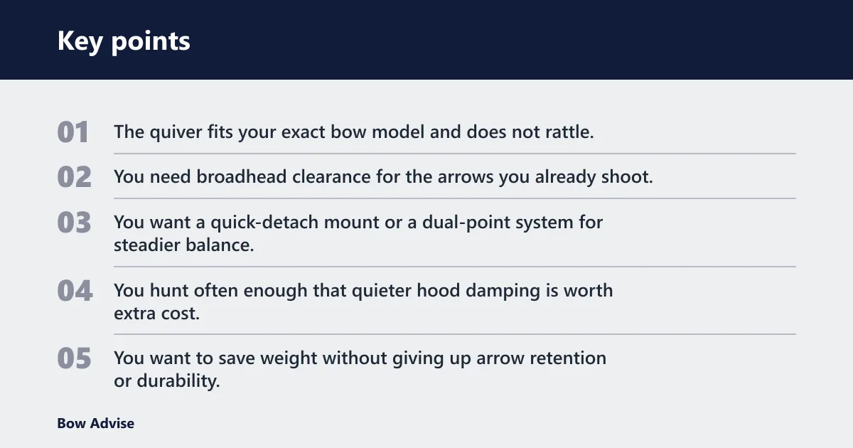 Key points: How do you choose one for recurve or compound?