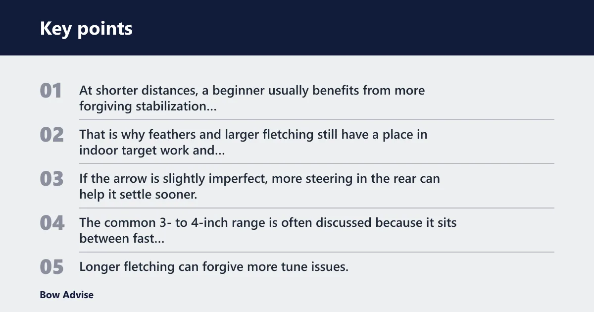 Key points: Match fletching to distance
