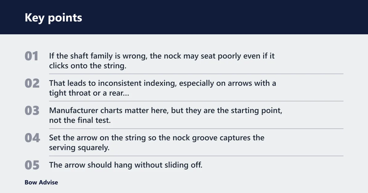 Key points: What nock size do I need?