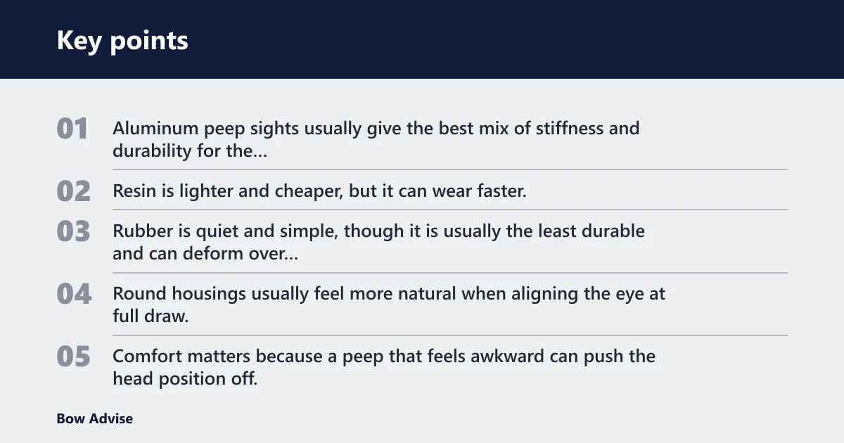 Key points: How do cheap and premium peep sights differ?