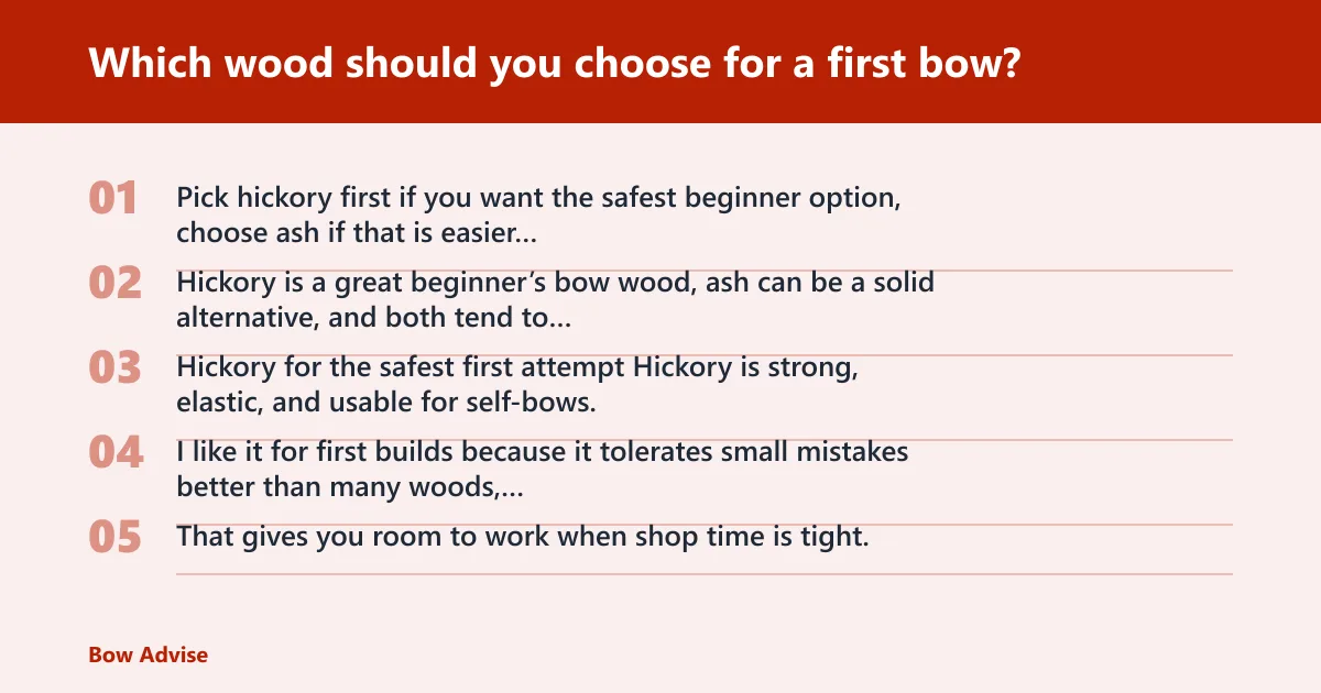 Steps: Which wood should you choose for a first bow?