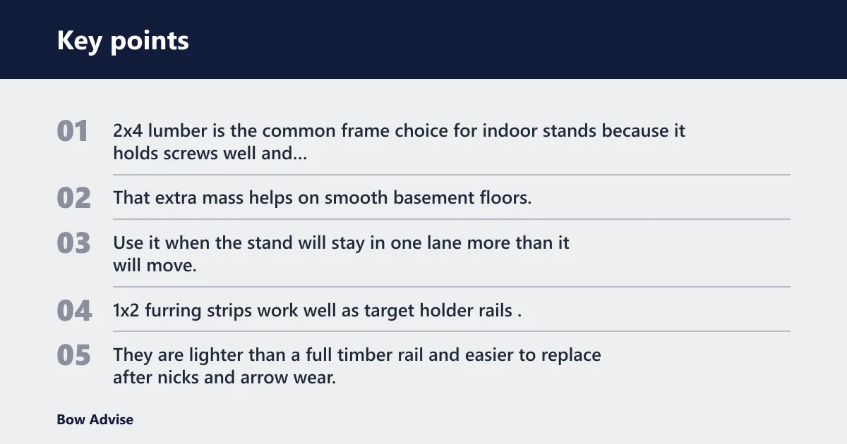 Key points: What materials are best for a small indoor archery target stand?