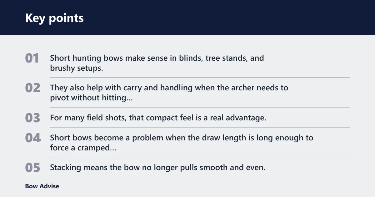 Key points: Does a shorter bow work better for hunting?