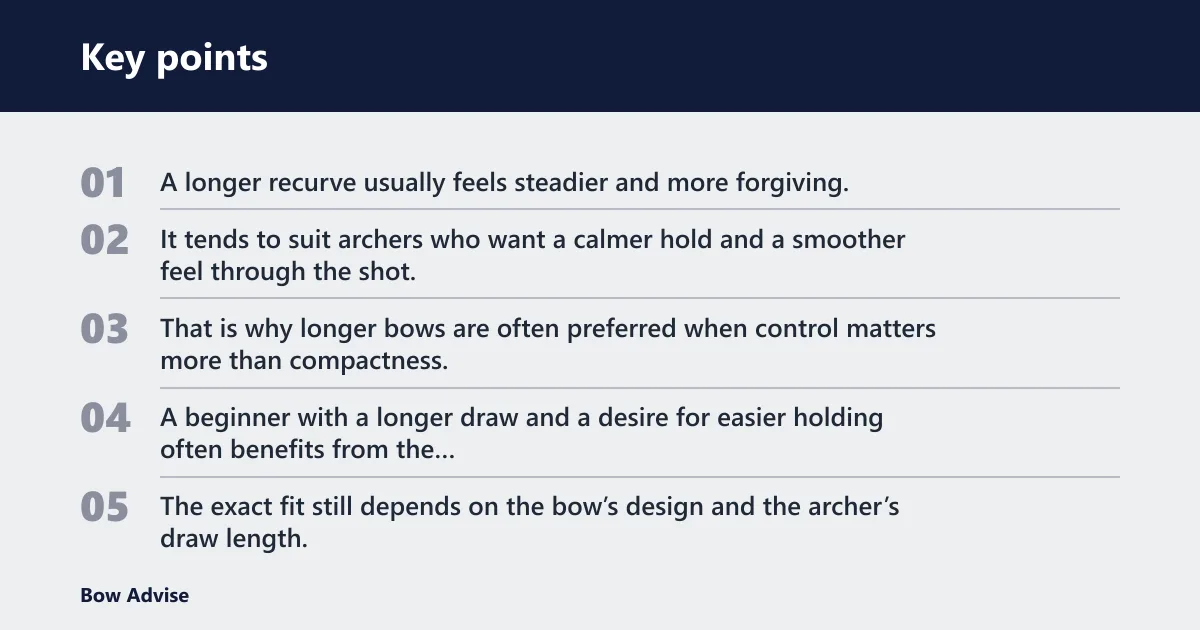 Key points: What recurve bow length should you buy?