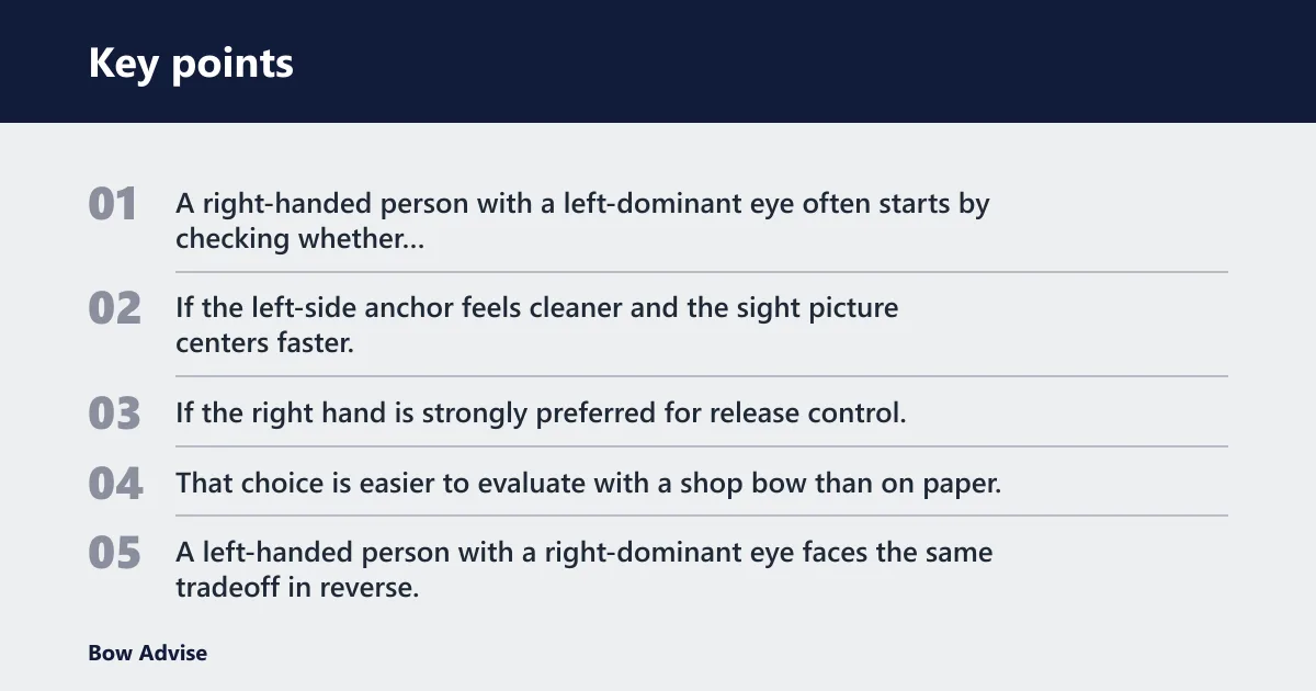 Key points: What should cross-dominant beginners do?