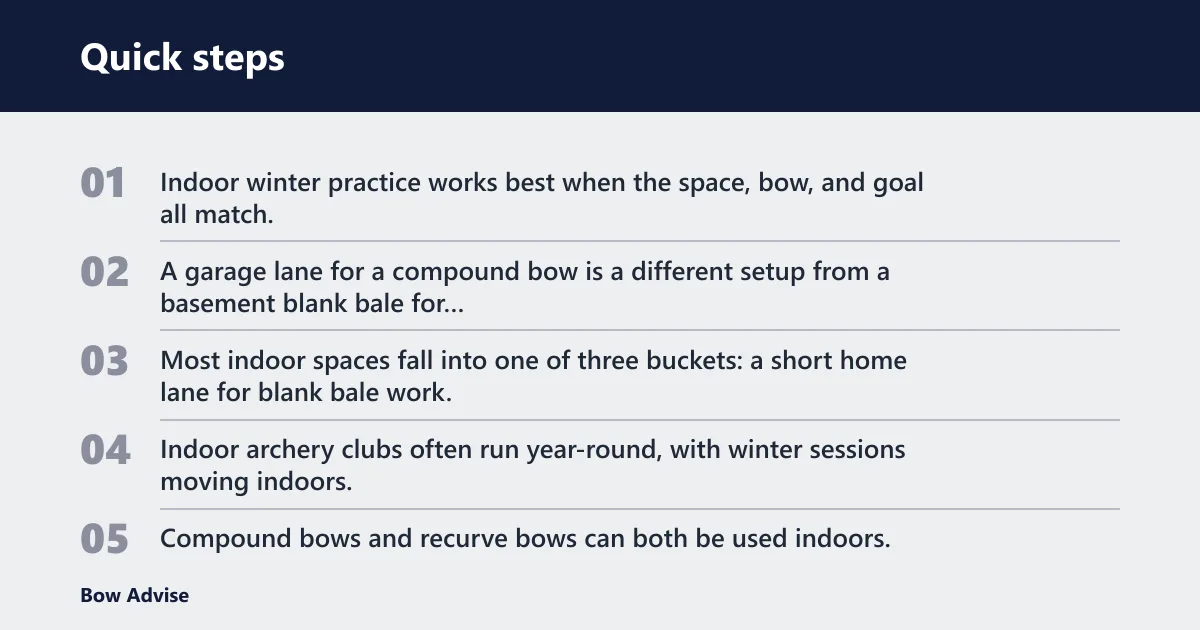 Quick steps: Indoor archery winter setup guide
