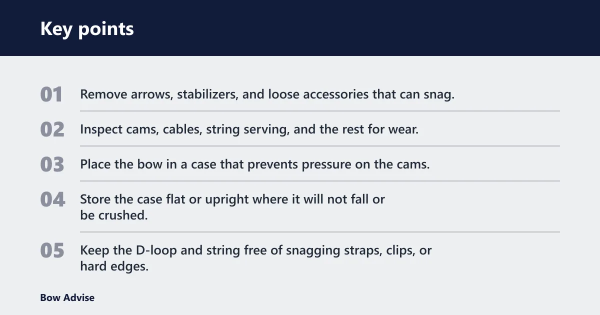 Key points: How should you store a compound bow?