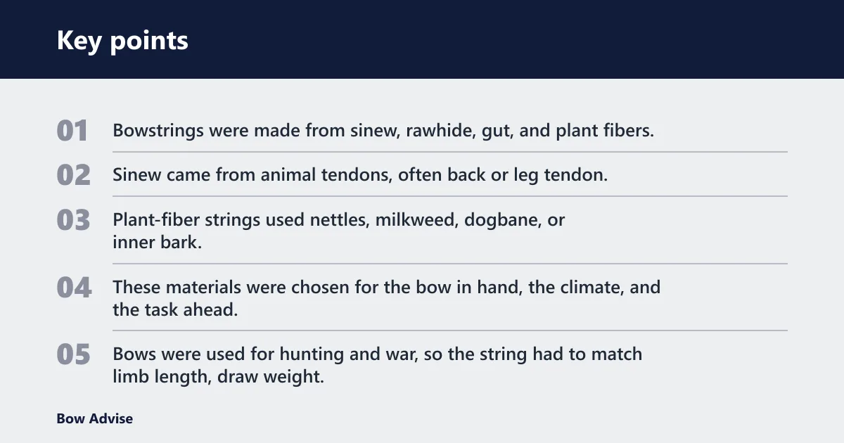 Key points: What materials made Native American bowstrings?