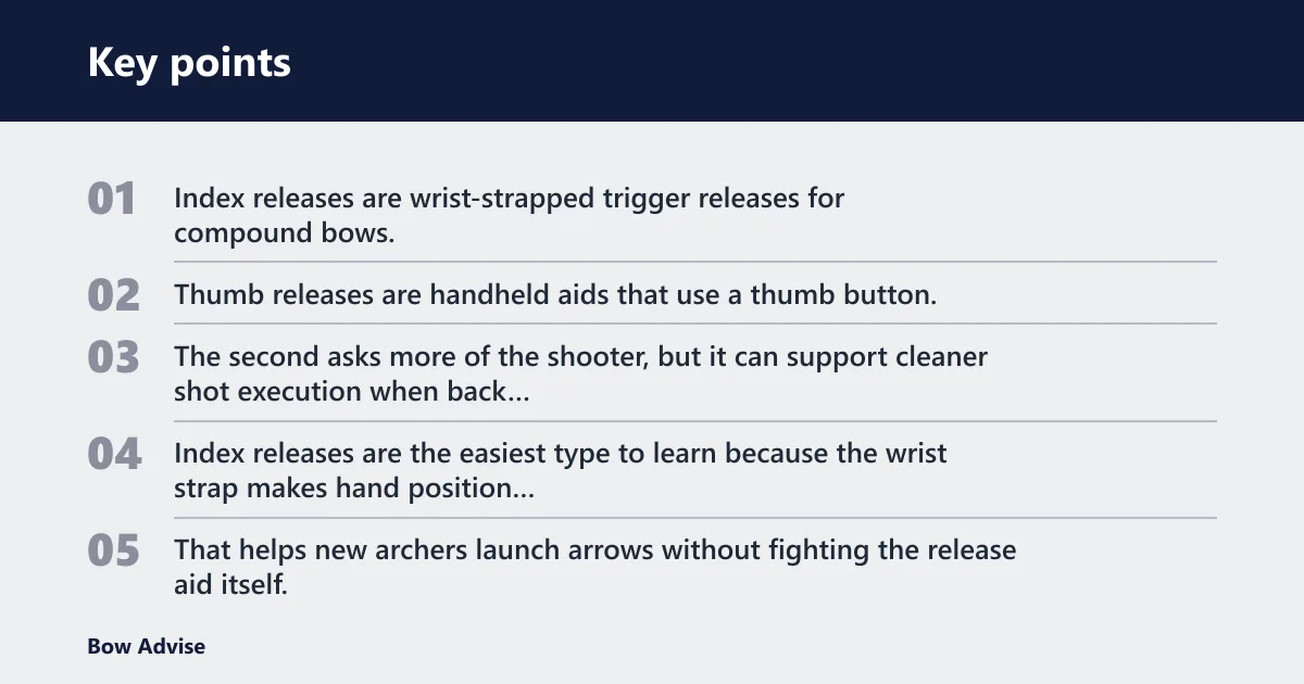 Key points: Index release vs thumb release: the beginner safety trade-off