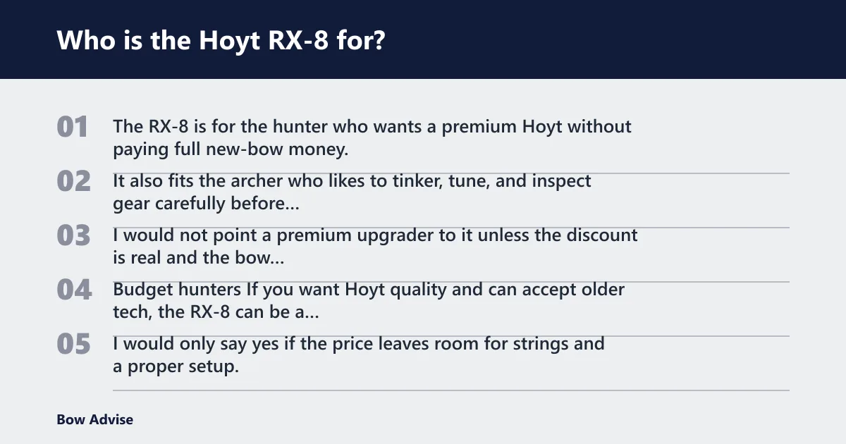Steps: Who is the Hoyt RX-8 for?