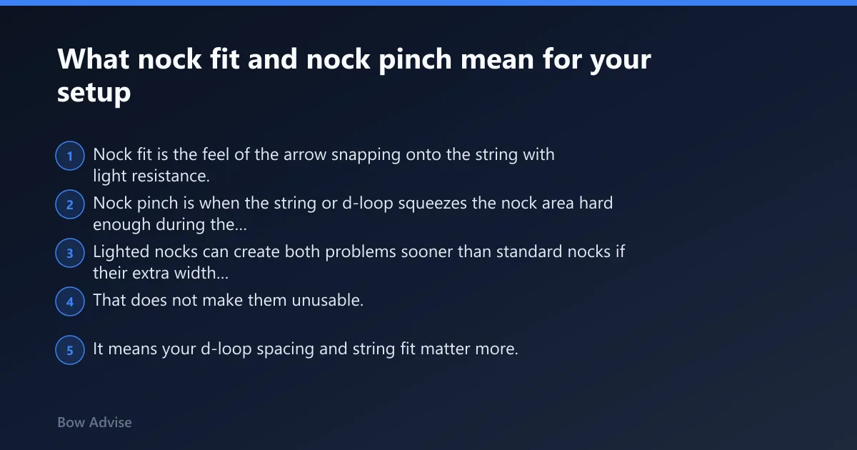 Steps: What nock fit and nock pinch mean for your setup