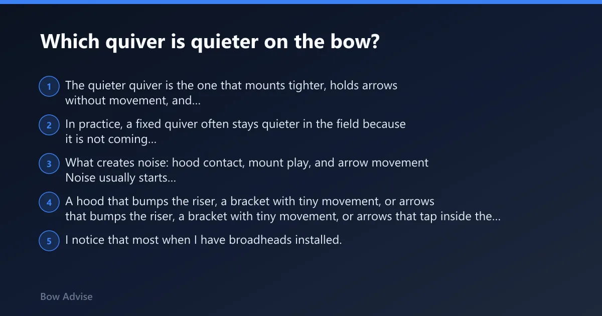 Steps: Which quiver is quieter on the bow?