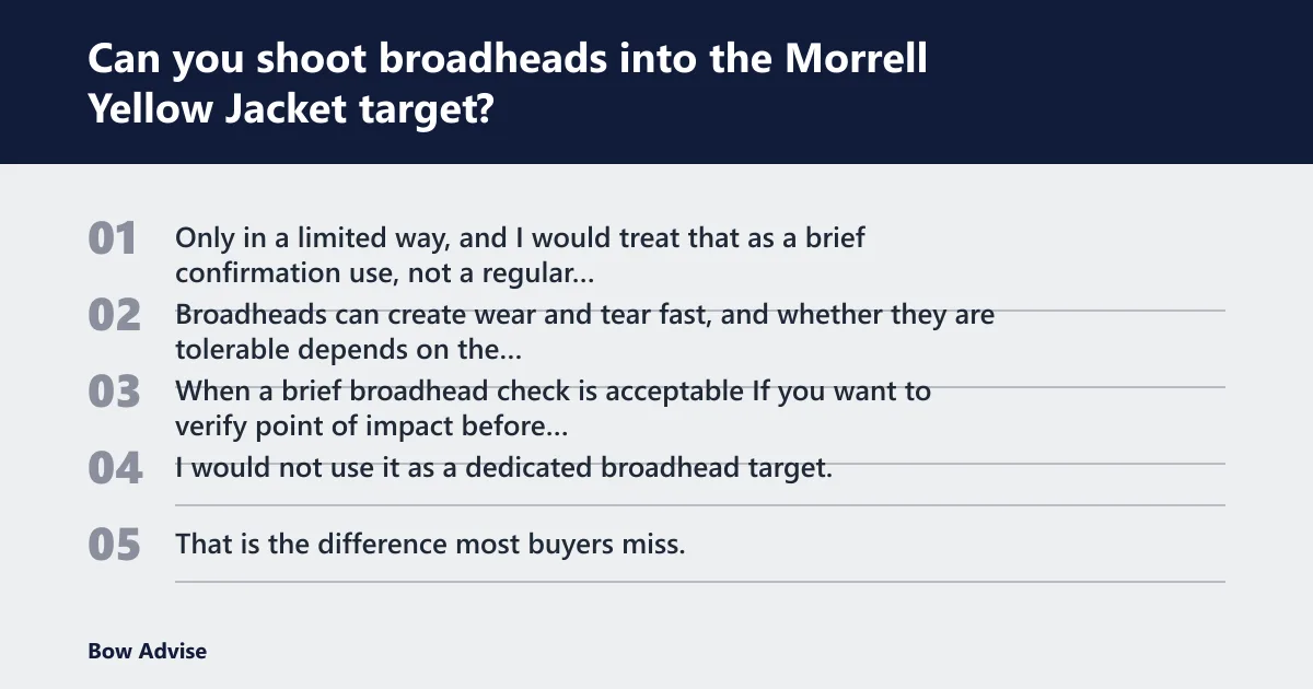 Steps: Can you shoot broadheads into the Morrell Yellow Jacket target?