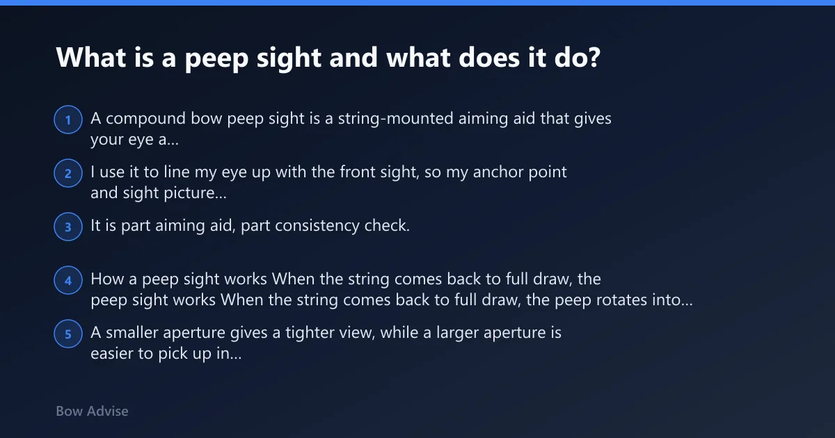 Steps: What is a peep sight and what does it do?