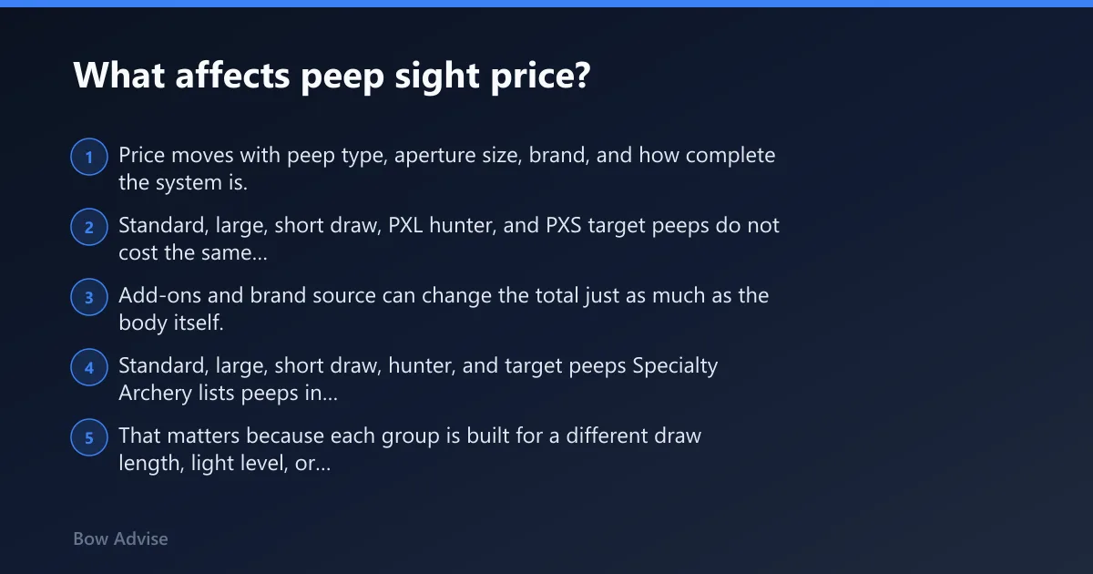 Steps: What affects peep sight price?