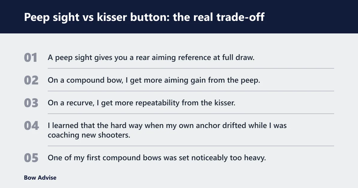 Steps: Peep sight vs kisser button: the real trade-off