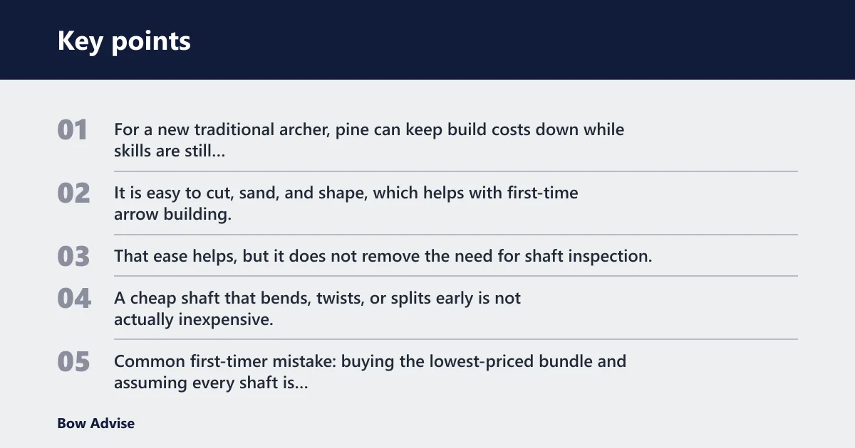 Key points: What is a pine arrow shaft used for?