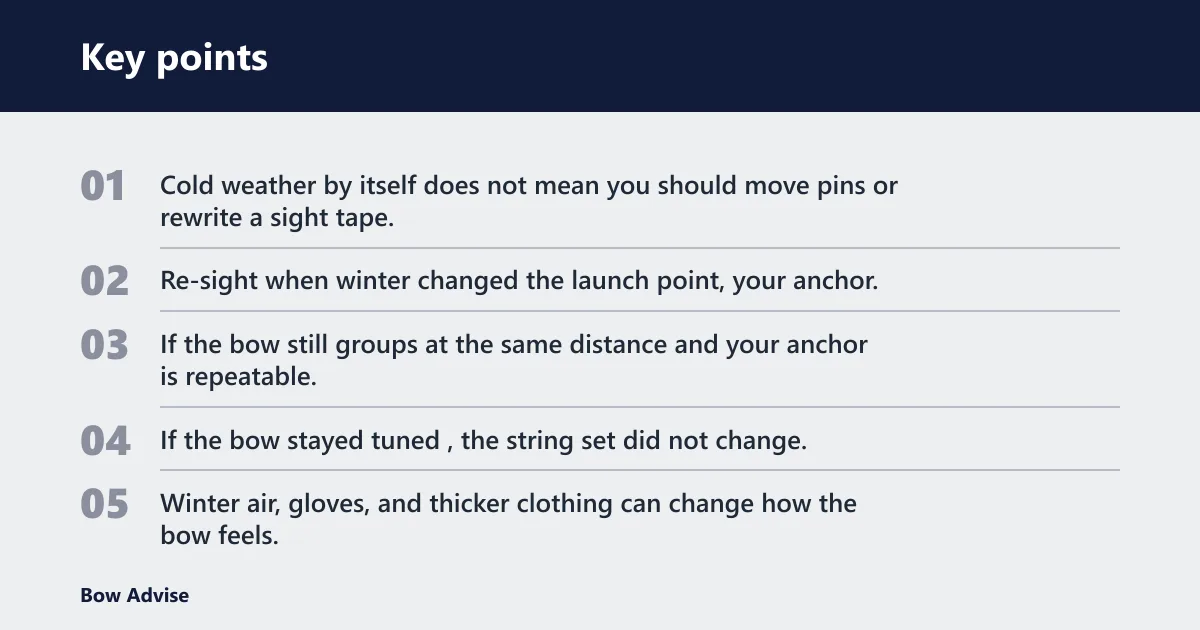 Key points: Do you need to re-sight your bow in winter?