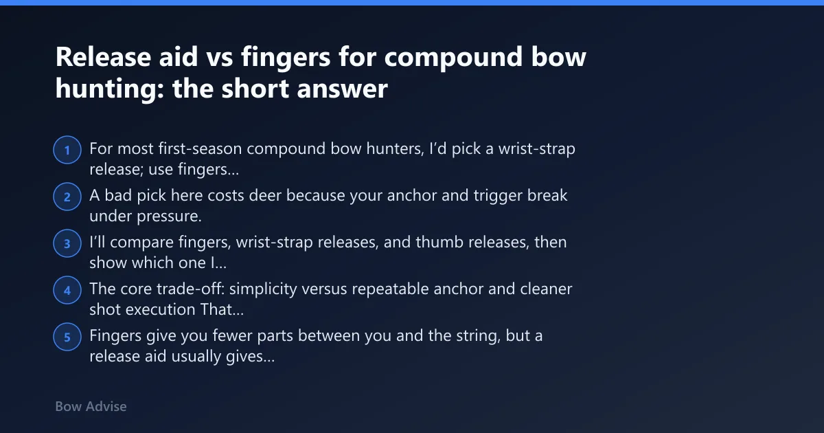 Steps: Release aid vs fingers for compound bow hunting: the short answer