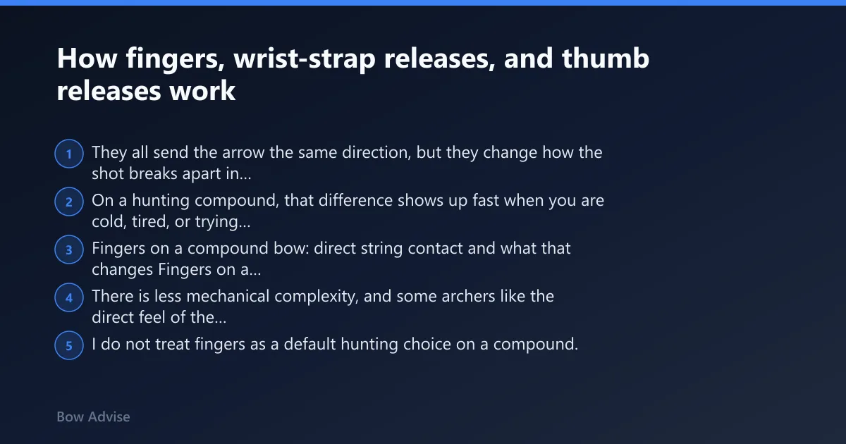 Steps: How fingers, wrist-strap releases, and thumb releases work