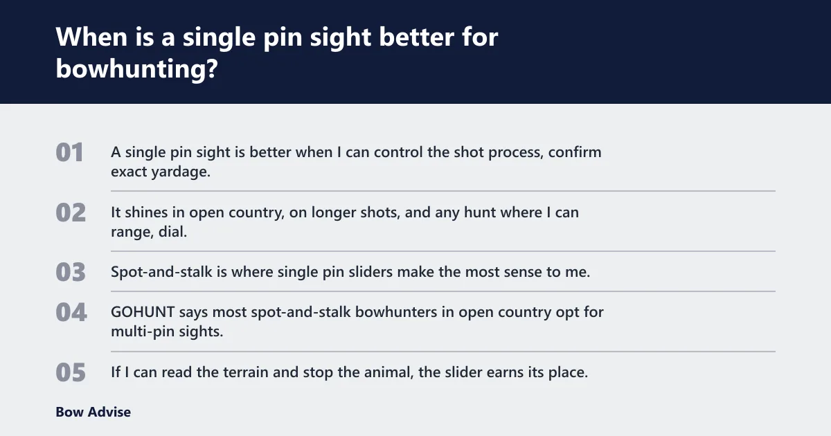Steps: When is a single pin sight better for bowhunting?