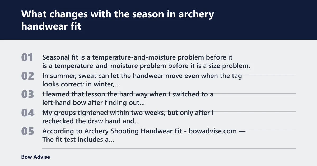 Steps: What changes with the season in archery handwear fit