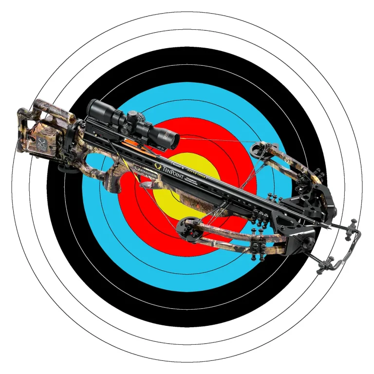 Deer hunter comparing a modern TenPoint crossbow and gear beside a truck in early morning light