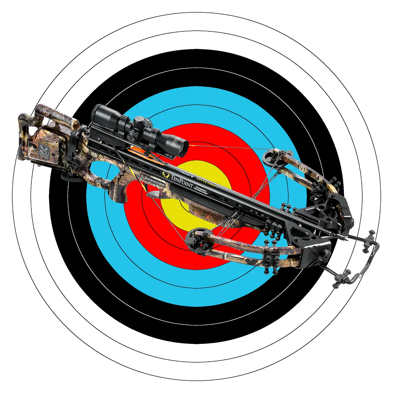 Deer hunter comparing a modern TenPoint crossbow and gear beside a truck in early morning light