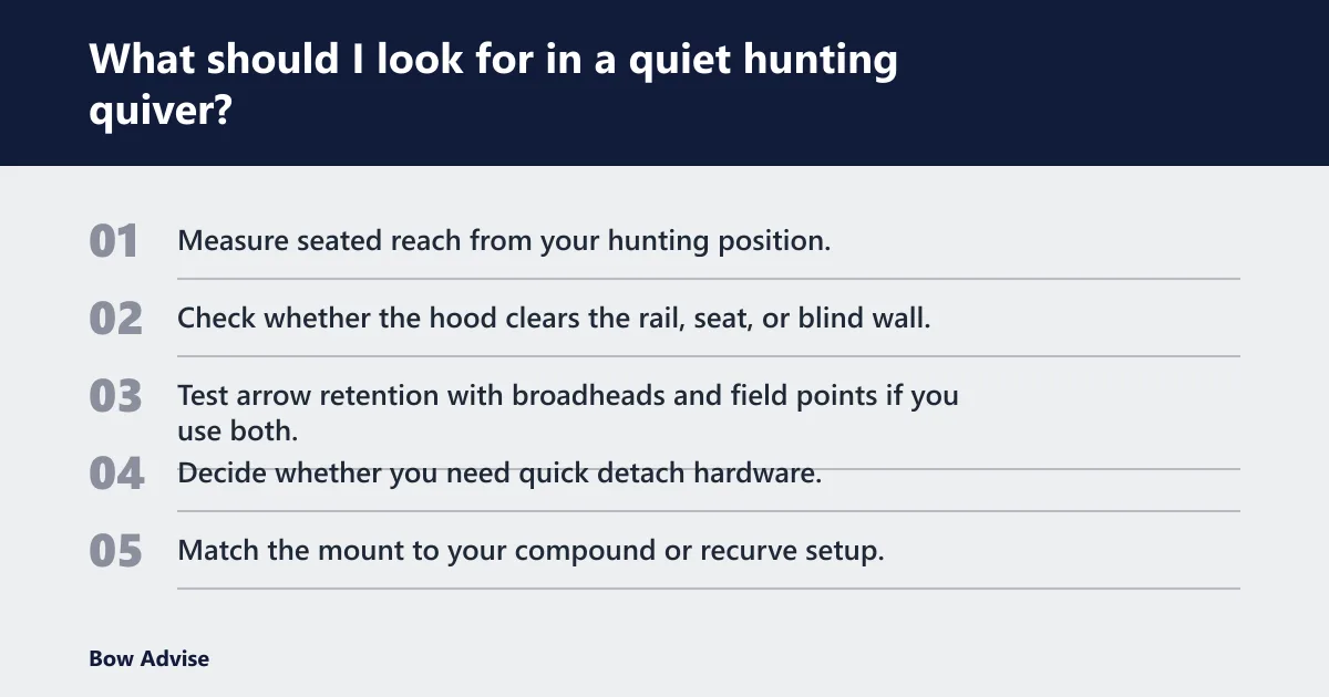 Steps: What should I look for in a quiet hunting quiver?