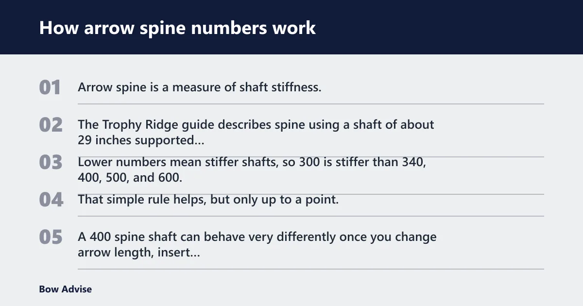 Steps: How arrow spine numbers work