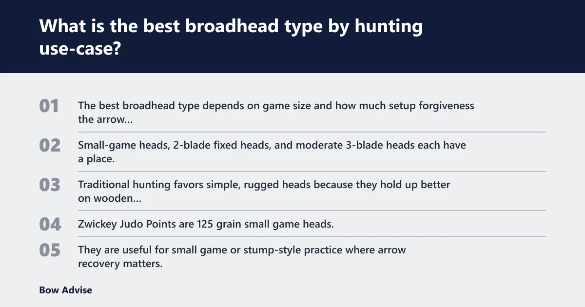Steps: What is the best broadhead type by hunting use-case?