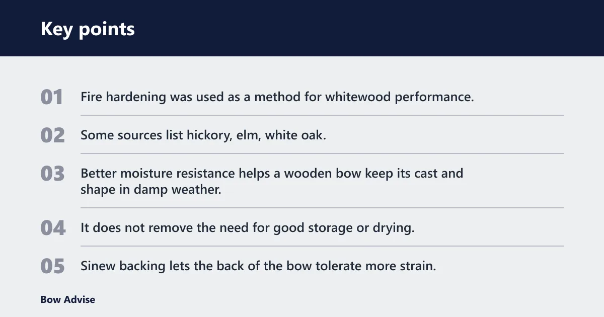 Key points: Which woods were used for Native bows?