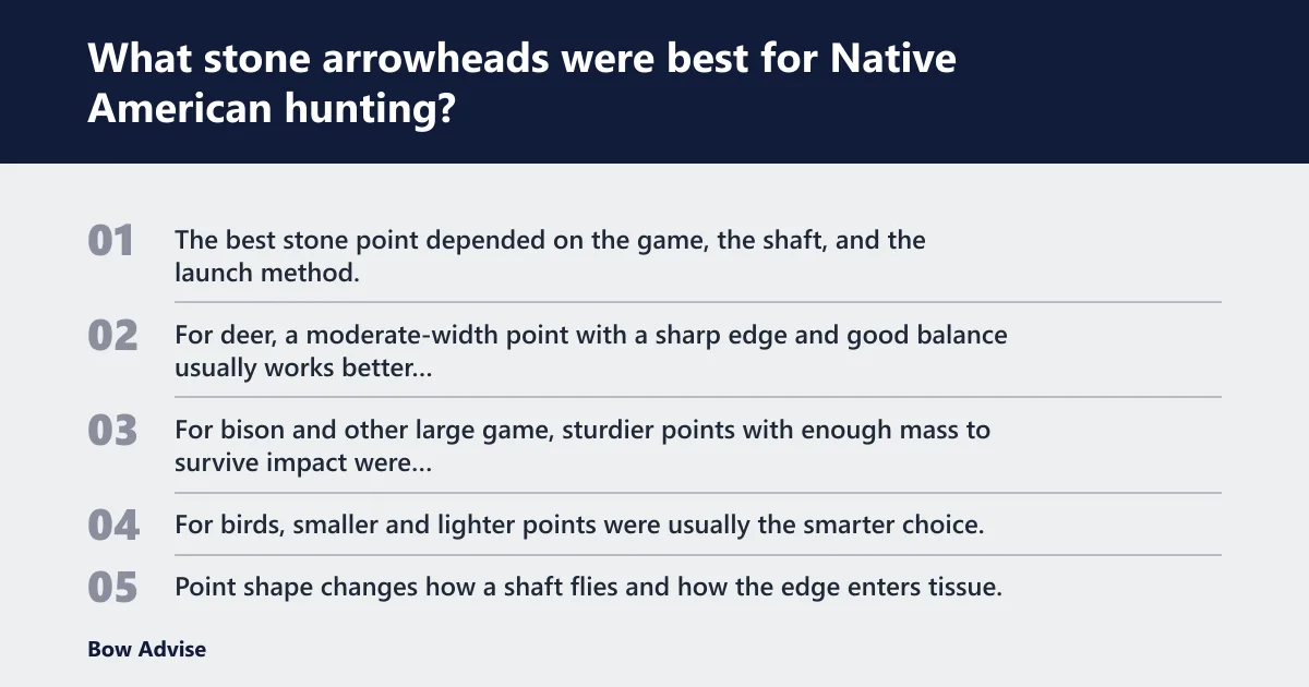 Steps: What stone arrowheads were best for Native American hunting?