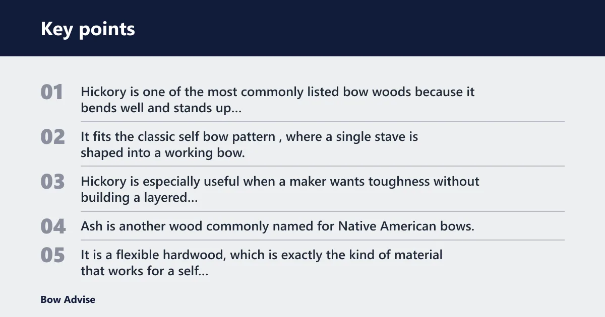 Key points: Which woods show up most often in Native bow examples?