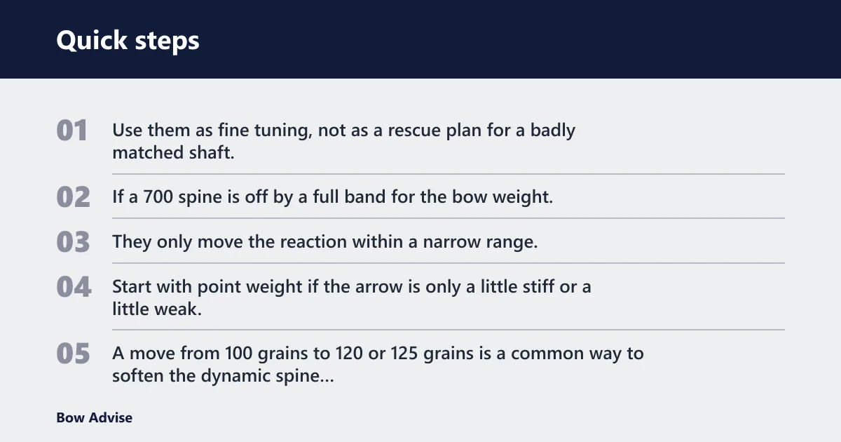 Quick steps: How to fine-tune with point weight and shaft length